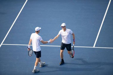 Andy Murray ve Jamie Murray (Gbr) 31 Temmuz 2019'da Washington Dc'de düzenlenen Citi Open tenis turnuvasında Nicolas Mahut ve Edouard Roger-Vasselin'i (Fra) yendi.
