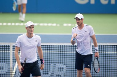 Andy Murray ve Jamie Murray (Gbr) 31 Temmuz 2019'da Washington Dc'de düzenlenen Citi Open tenis turnuvasında Nicolas Mahut ve Edouard Roger-Vasselin'i (Fra) yendi.