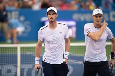 Andy Murray ve Jamie Murray (Gbr) 31 Temmuz 2019'da Washington Dc'de düzenlenen Citi Open tenis turnuvasında Nicolas Mahut ve Edouard Roger-Vasselin'i (Fra) yendi.