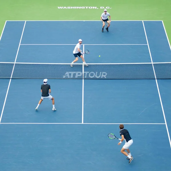 Andy Murray Jamie Murray Gbr Derrotam Nicolas Mahut Edouard Roger — Fotografia de Stock