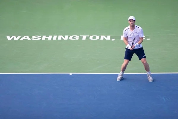 Andy Murray Durante Jogo Duplas Com Irmão Jamie Murray Gbr — Fotografia de Stock