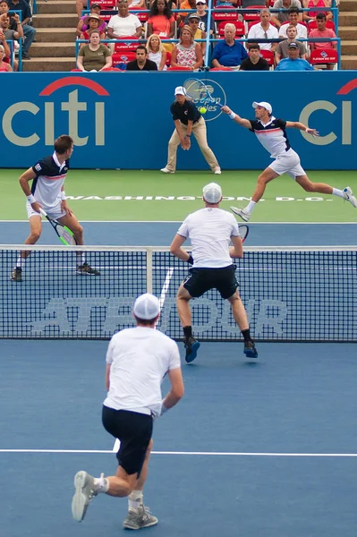 Andy Murray Jamie Murray Gbr Defeat Nicolas Mahut Edouard Roger — Stock Photo, Image