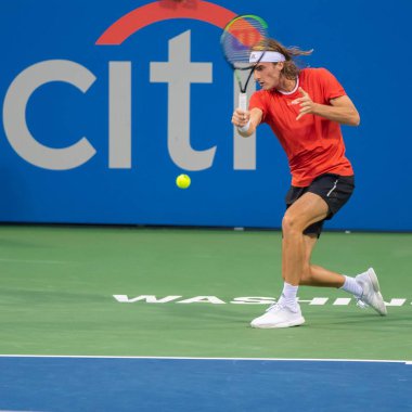 Stefanos Tsitsipas (Gre) 31 Temmuz 2019 tarihinde Washington Dc'de düzenlenen Citi Open tenis turnuvasında