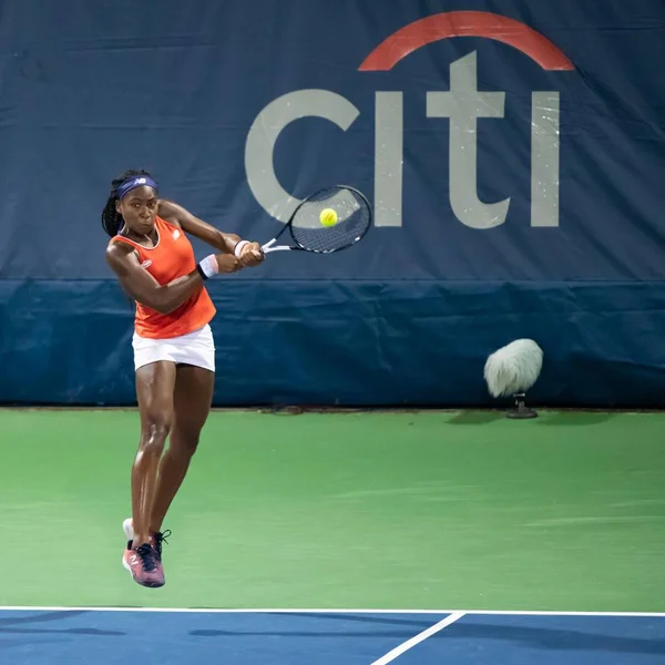 Coco Gauff Catherine Mcnally Juegan Como Equipo Dobles Torneo Tenis — Foto de Stock