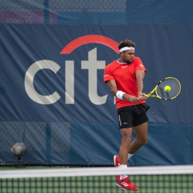 Jo-Wilfried Tsonga (Fra) 1 Ağustos 2019 tarihinde Washington Dc'de düzenlenen Citi Open tenis turnuvasında