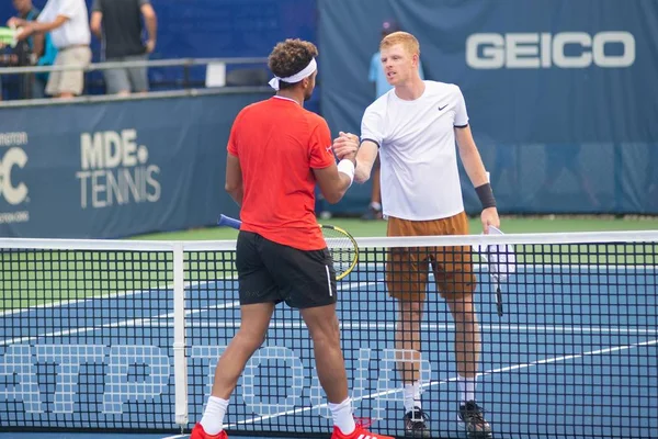 Kyle Edmund Gbr Und Wilfried Tsonga Fra Beim Citi Open — Stockfoto