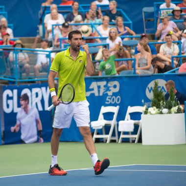 Marin Ciliç (Cro) 1 Ağustos 2019'da Washington Dc'de düzenlenen Citi Open tenis turnuvasında