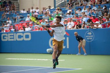 Felix Auger-Aliassime (Can) 1 Ağustos 2019 tarihinde Washington Dc'de düzenlenen Citi Open tenis turnuvasında