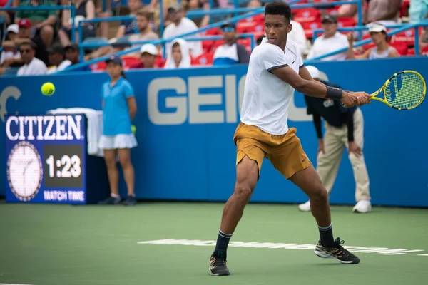 Felix Auger Aliassime Can Ağustos 2019 Tarihinde Washington Düzenlenen Citi — Stok fotoğraf