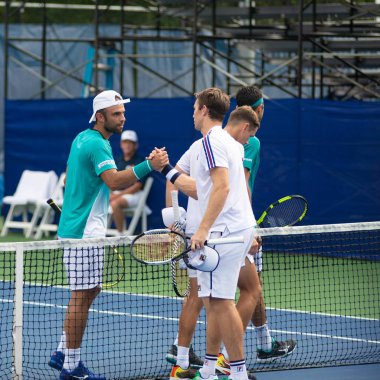Alex de Minaur ve John Peers (Aus), 1 Ağustos 2019'da Washington Dc'de düzenlenen Citi Open tenis turnuvasında Juan Sebastian Cabal ve Robert Farah'ı (Col) yendiler.