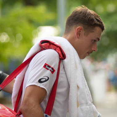 Alex de Minaur (Aus), 1 Ağustos 2019'da Washington Dc'de düzenlenen Citi Open tenis turnuvasında çiftlerde kazandıktan sonra