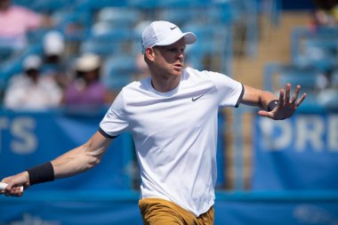 Kyle Edmund (Gbr) 2 Ağustos 2019'da Washington Dc'deki Citi Open tenis turnuvasında