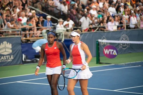 Coco Gauff États Unis Caty Mcnally États Unis Lors Leur — Photo