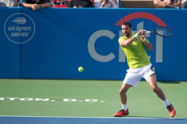 Marin Ciliç (Cro) 2 Ağustos 2019'da Washington Dc'de düzenlenen Citi Open tenis turnuvasında
