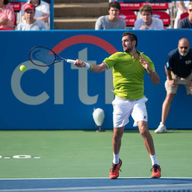 Marin Ciliç (Cro) 2 Ağustos 2019'da Washington Dc'de düzenlenen Citi Open tenis turnuvasında