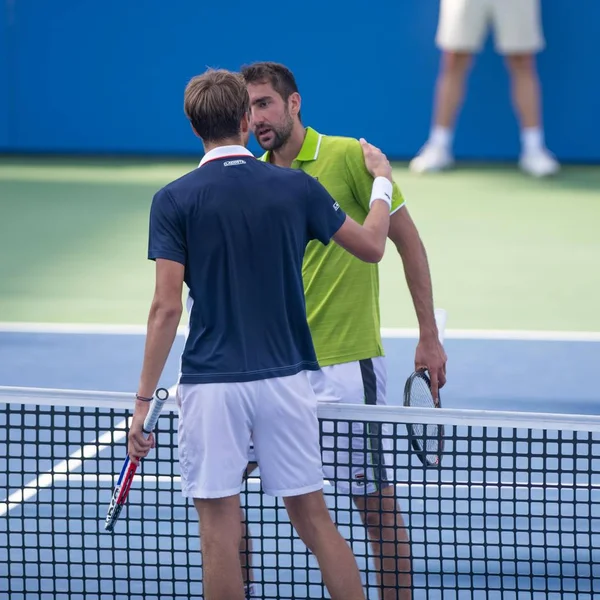 Daniil Medvedev Rus Marin Cilic Cro Torneo Tenis Citi Open — Foto de Stock
