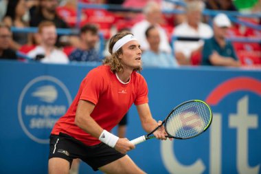 Stefanos Tsitsipas (Gre) 2 Ağustos 2019'da Washington Dc'de düzenlenen Citi Open tenis turnuvasında