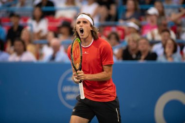 Stefanos Tsitsipas (Gre) 2 Ağustos 2019'da Washington Dc'de düzenlenen Citi Open tenis turnuvasında