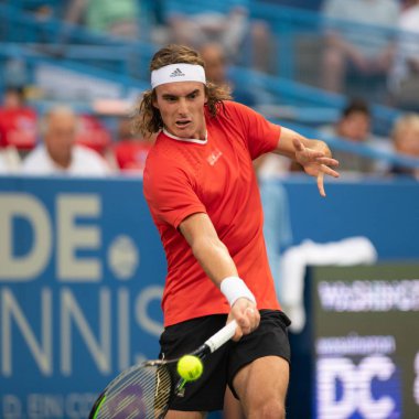 Stefanos Tsitsipas (Gre) 2 Ağustos 2019'da Washington Dc'de düzenlenen Citi Open tenis turnuvasında