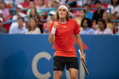 Stefanos Tsitsipas (Gre) 2 Ağustos 2019'da Washington Dc'de düzenlenen Citi Open tenis turnuvasında