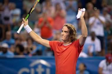 Stefanos Tsitsipas (Gre) 2 Ağustos 2019'da Washington Dc'de düzenlenen Citi Open tenis turnuvasında