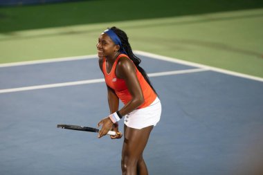 Amerikalı Coco Gauff ve Caty Mcnally 2 Ağustos 2019'da Washington Dc'de düzenlenen Citi Open tenis turnuvasında çiftlerde oynuyorlar.