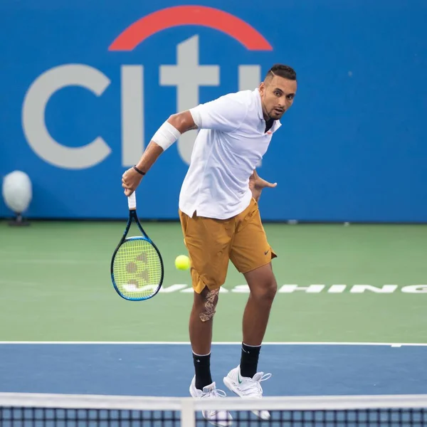 Nick Kyrgios (Aus) 3 Ağustos 2019 tarihinde Washington Dc'de düzenlenen Citi Open tenis turnuvasının yarı finalinde