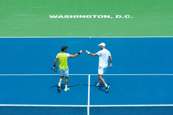 ジャン ジュリアン ロジャー ネッド とホリア テカウ 2019年8月4日にワシントンDcで開催されるシティ オープン テニス トーナメントで優勝戦に敗れた — ストック写真