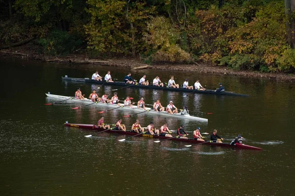 Rowers Take Part Head Schuylkill Regatta Philadelphia Pennsylvania October 2019 — Stock Photo, Image