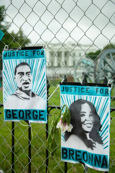 Carteles Frente Casa Blanca Muestran Apoyo Movimiento Black Lives Matter —  Fotos de Stock