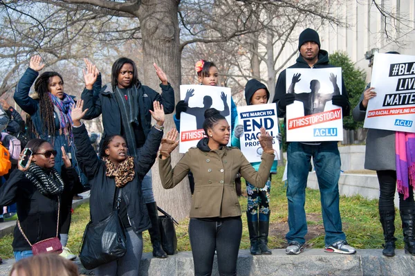 Διαδηλωτές Δείχνουν Υποστήριξη Για Κίνημα Black Lives Matter Στην Ουάσιγκτον — Φωτογραφία Αρχείου