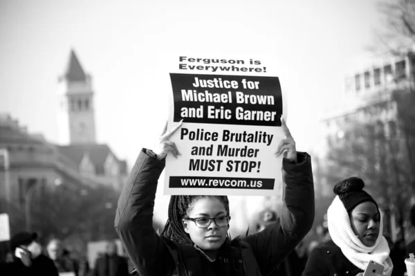 Demonstrators Show Support Black Lives Matter Movement Washington December 2014 — Stock Photo, Image