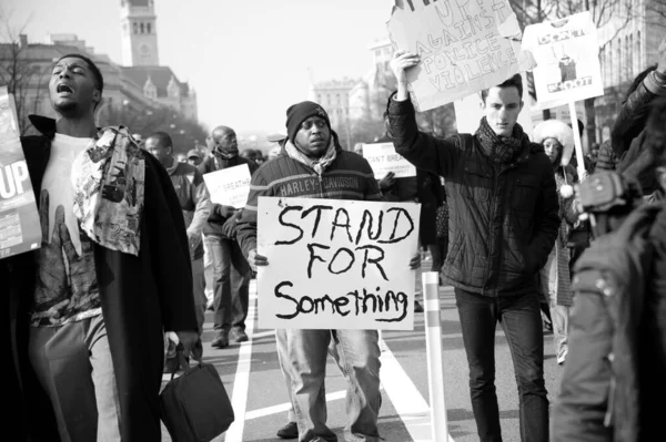 Demonstranti Prosince 2014 Podpořili Hnutí Black Lives Matter Washingtonu — Stock fotografie