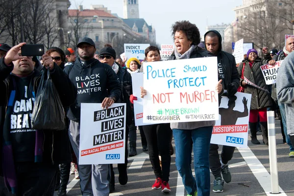 Demonstranten Unterstützen Die Black Lives Matter Bewegung Washington Dezember 2014 — Stockfoto