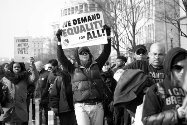 시위자들은 2014 워싱턴 운동에 지지를 보여준다 — 스톡 사진