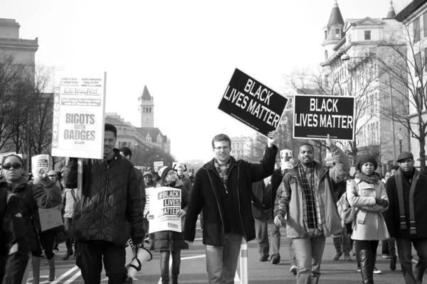 Manifestantes Muestran Apoyo Movimiento Black Lives Matter Washington Diciembre 2014 —  Fotos de Stock