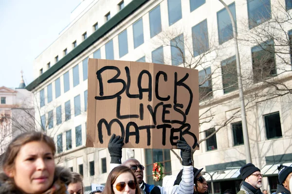 Manifestantes Muestran Apoyo Movimiento Black Lives Matter Washington Diciembre 2014 — Foto de Stock