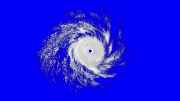 Ciclón tropical sobre azul — Vídeo de stock