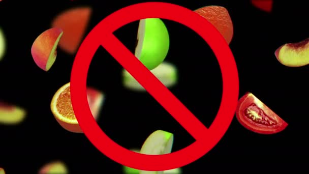 Fruits en signe d'interdiction — Video
