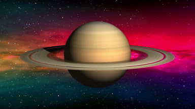 Boşluk bulutsu arka yüzünde Saturn '