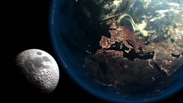 Animazione Terra e Luna — Video Stock