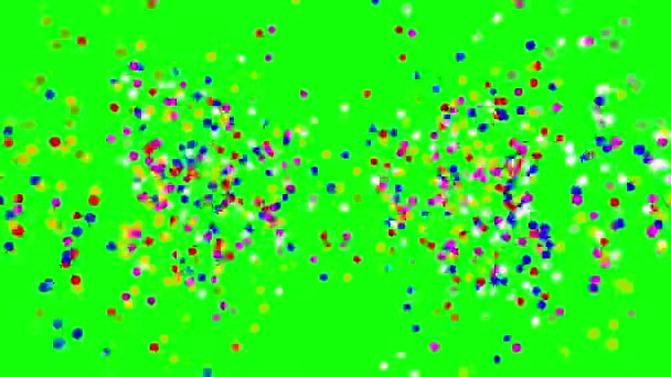 Конфетти из разноцветных частиц — стоковое видео