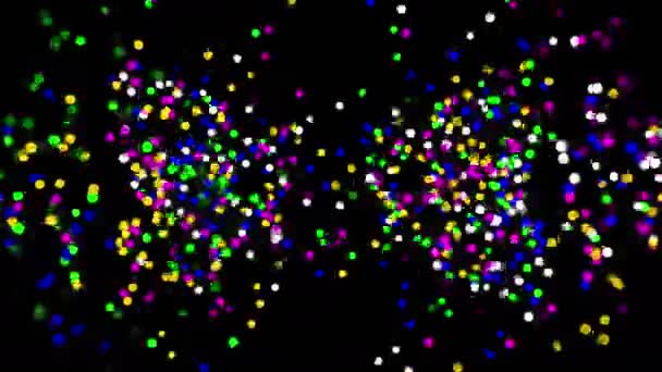 Partículas multicolores confeti — Vídeos de Stock