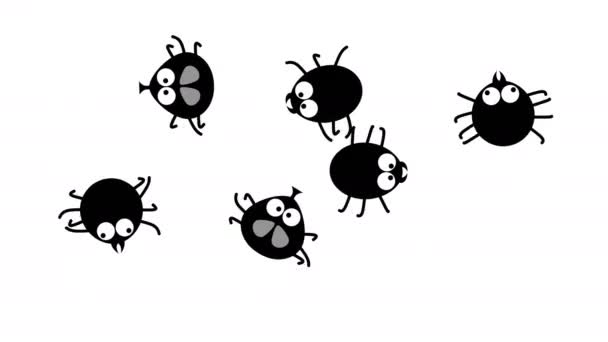 Cartoon pests in prohibition sign — Stock Video