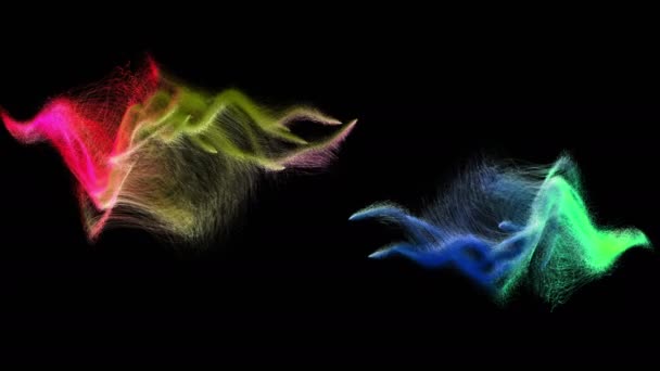 Multicolored particle streams — Stock Video