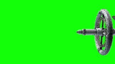 Sci-Fi Gezegenler arası uzay gemisinde yeşil ekran
