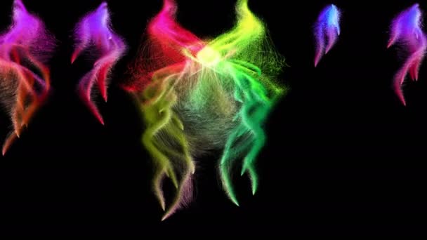 Flujos de partículas multicolores — Vídeo de stock