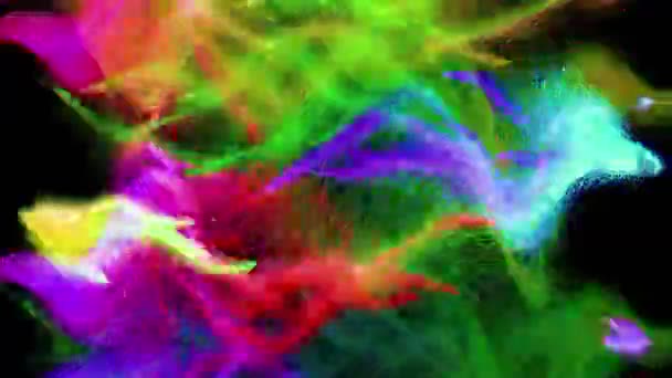Разноцветные частицы мерцают — стоковое видео