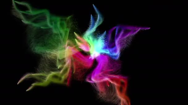 Particelle multicolori su nero — Video Stock