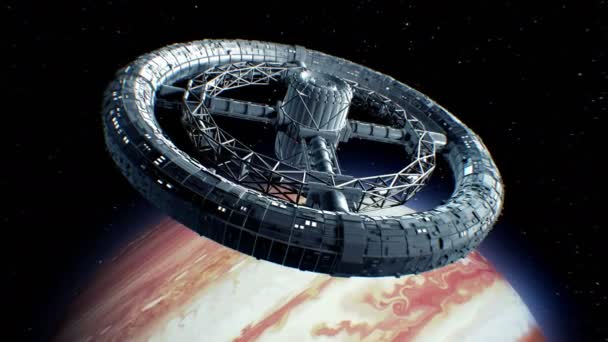 Гігантські Sci-Fi Тора на Юпітер тла — стокове відео